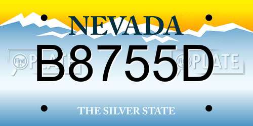 B8755D Nevada License Plate