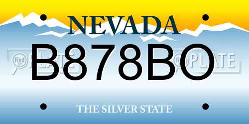 B878BO Nevada License Plate