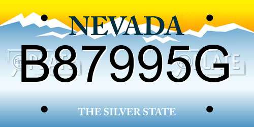 B87995G Nevada License Plate