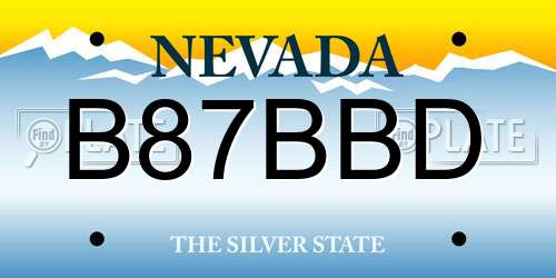 B87BBD Nevada License Plate