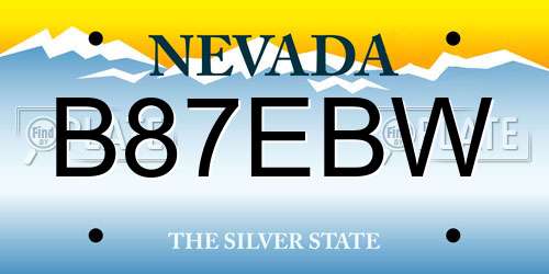 B87EBW Nevada License Plate
