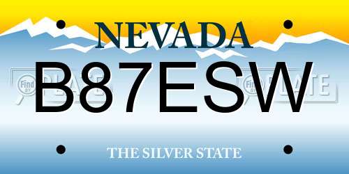 B87ESW Nevada License Plate