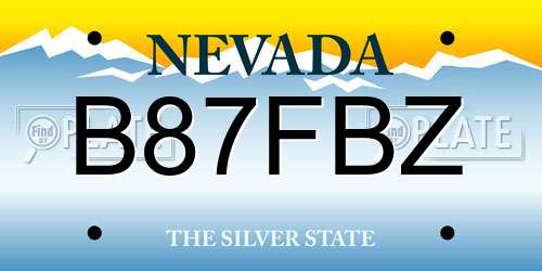 B87FBZ Nevada License Plate