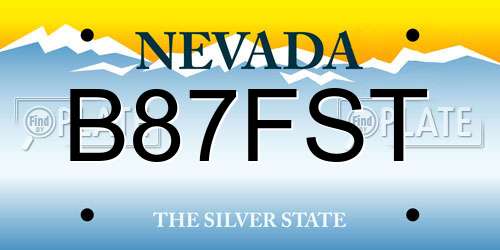 B87FST Nevada License Plate