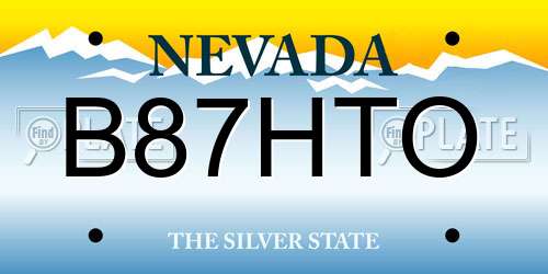 B87HTO Nevada License Plate
