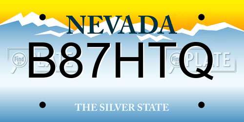 B87HTQ Nevada License Plate