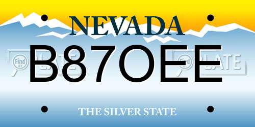 B87OEE Nevada License Plate