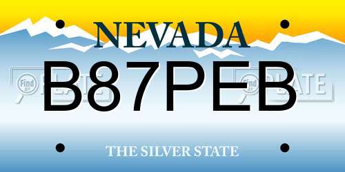 B87PEB Nevada License Plate