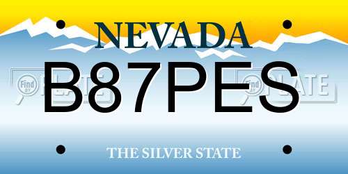 B87PES Nevada License Plate