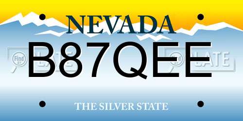 B87QEE Nevada License Plate