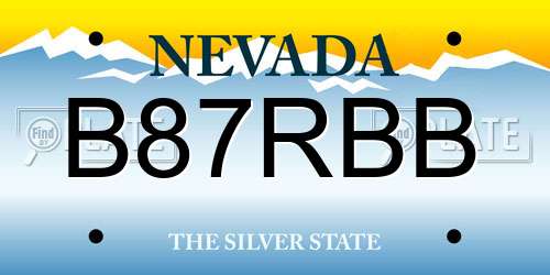 B87RBB Nevada License Plate