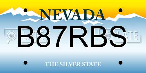 B87RBS Nevada License Plate