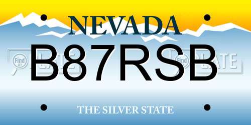 B87RSB Nevada License Plate
