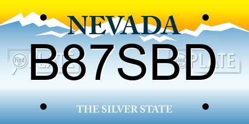 B87SBD Nevada License Plate