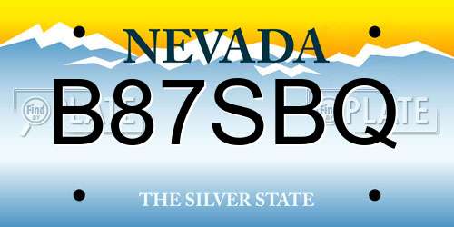 B87SBQ Nevada License Plate