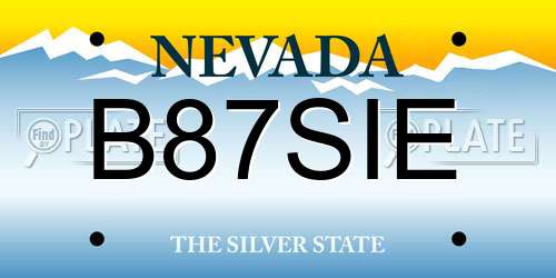 B87SIE Nevada License Plate