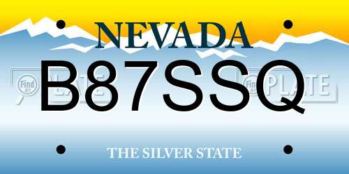 B87SSQ Nevada License Plate