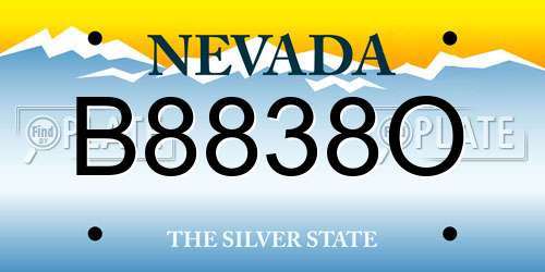 B8838O Nevada License Plate