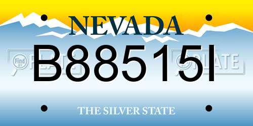 B88515I Nevada License Plate