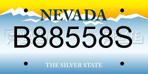 B88558S Nevada License Plate