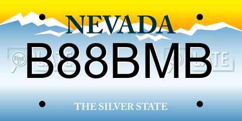 B88BMB Nevada License Plate