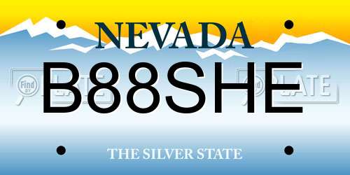 B88SHE Nevada License Plate
