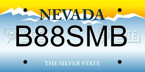 B88SMB Nevada License Plate