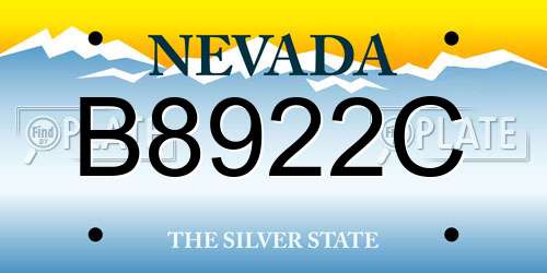 B8922C Nevada License Plate