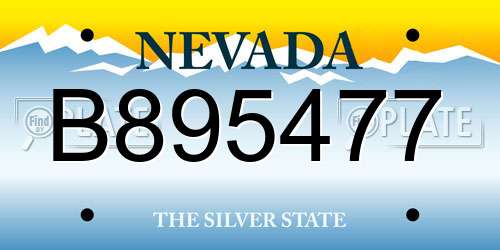 B895477 Nevada License Plate