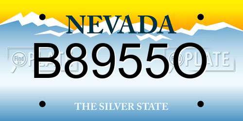 B8955O Nevada License Plate