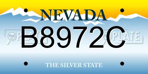 B8972C Nevada License Plate