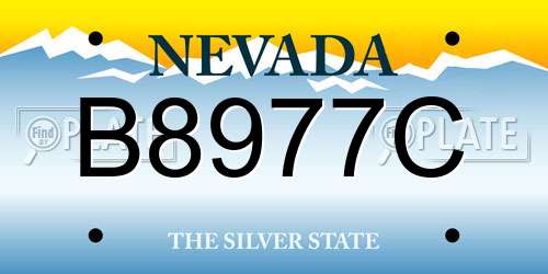 B8977C Nevada License Plate