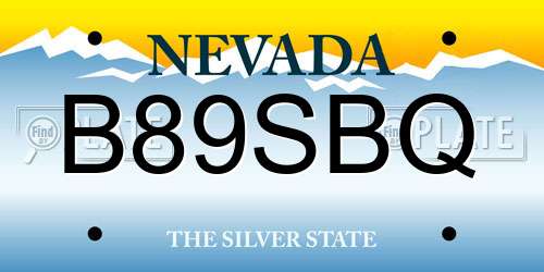 B89SBQ Nevada License Plate