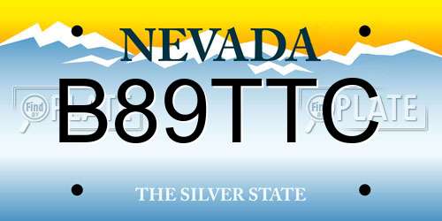 B89TTC Nevada License Plate