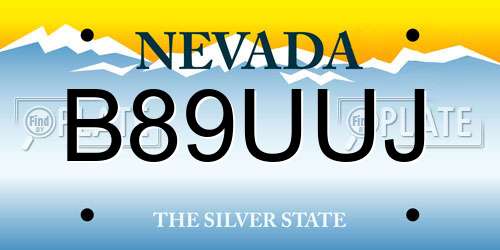 B89UUJ Nevada License Plate