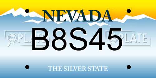 B8S45 Nevada License Plate