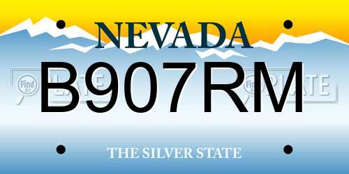 B907RM Nevada License Plate