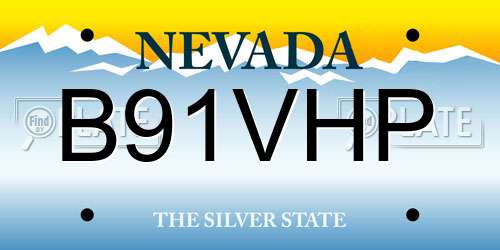 B91VHP Nevada License Plate