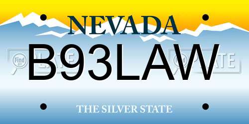 B93LAW Nevada License Plate