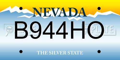 B944HO Nevada License Plate