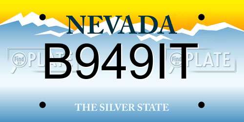 B949IT Nevada License Plate