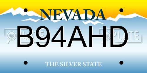B94AHD Nevada License Plate