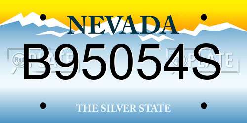 B95054S Nevada License Plate