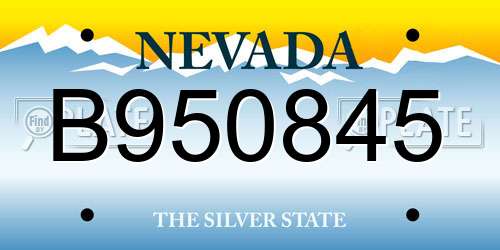 B950845 Nevada License Plate