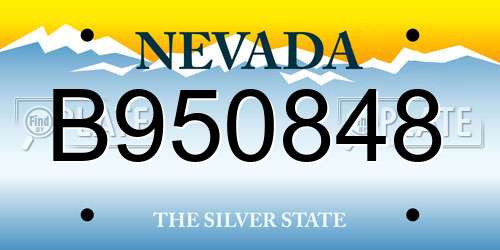 B950848 Nevada License Plate
