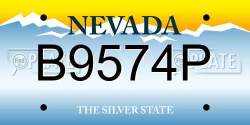 B9574P Nevada License Plate