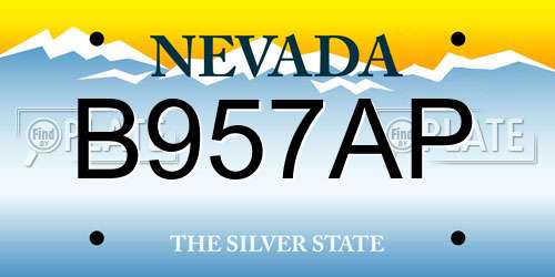 B957AP Nevada License Plate