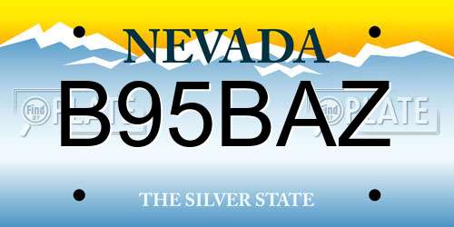 B95BAZ Nevada License Plate