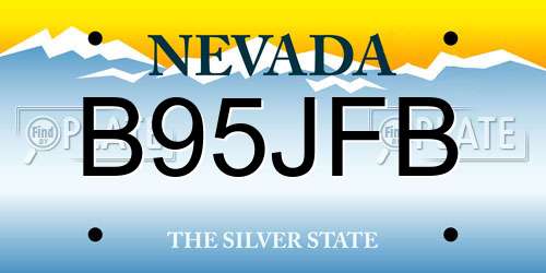 B95JFB Nevada License Plate