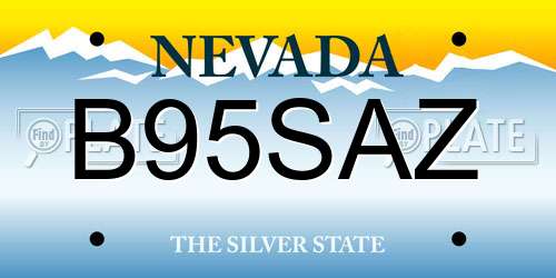 B95SAZ Nevada License Plate